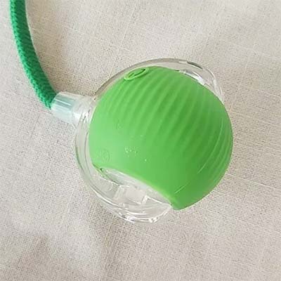 Customer testimonial for interactive pet ball toy