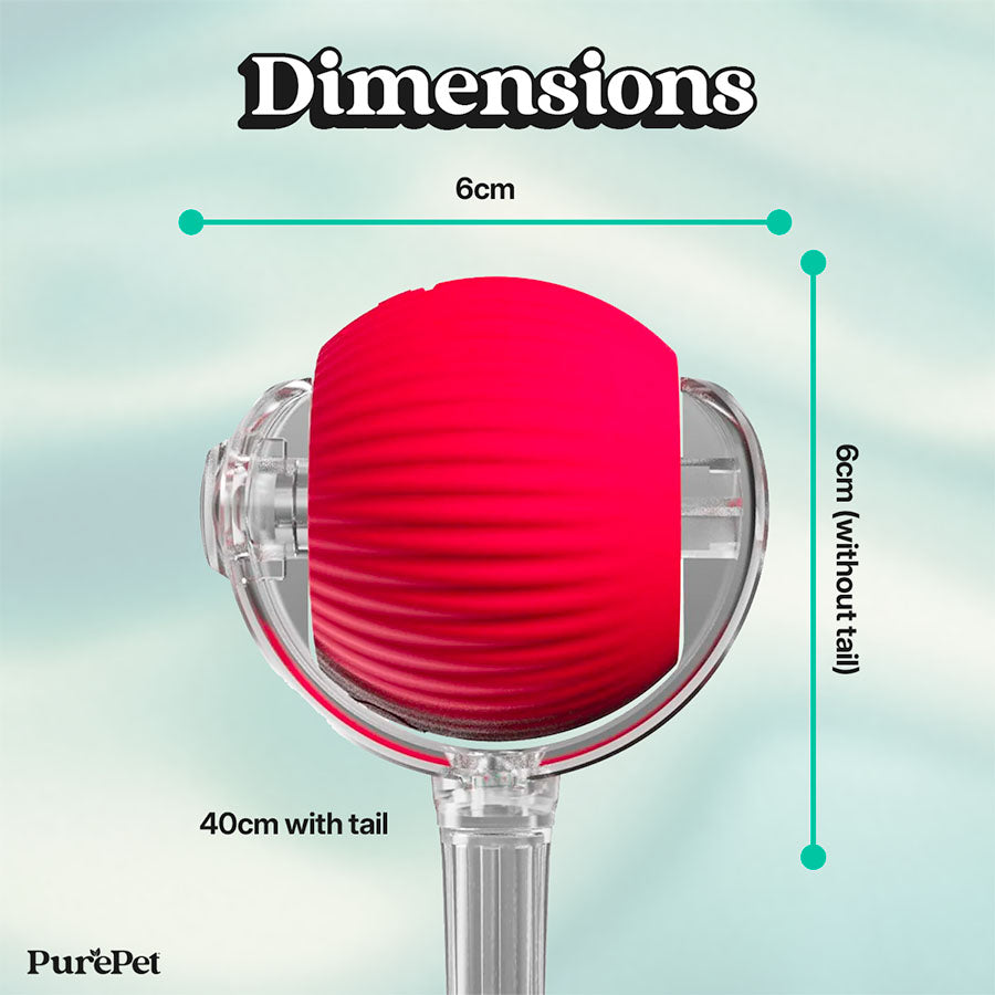 TurboTail smart pet ball size and dimensions guide
