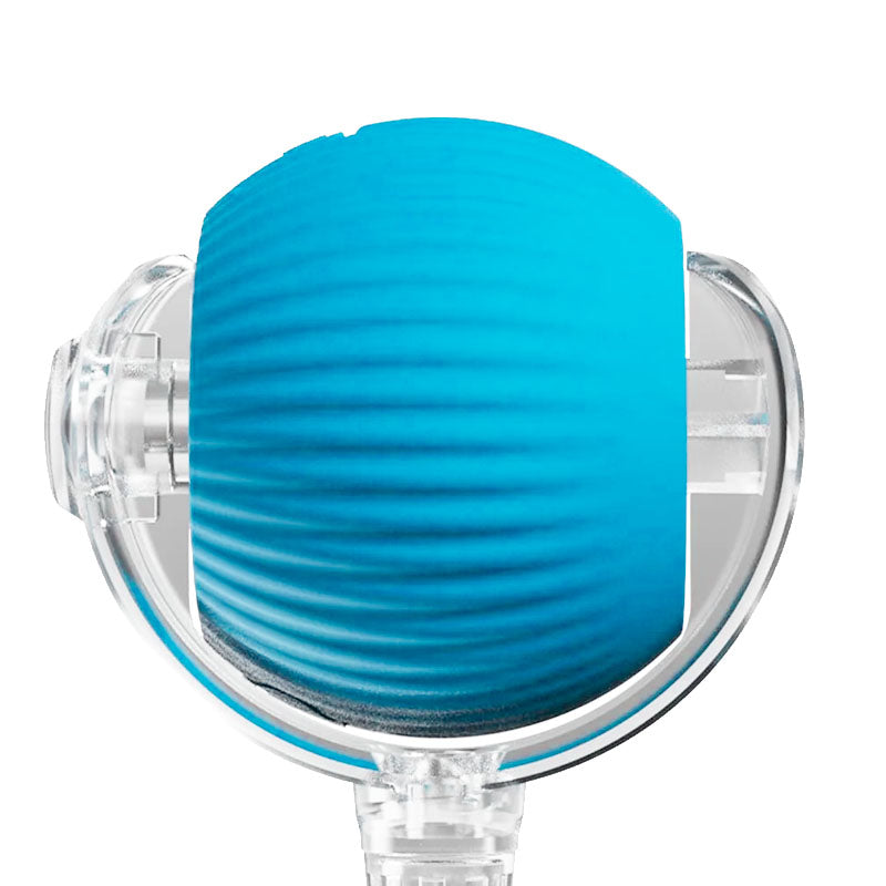 Light blue interactive smart pet ball toy by Cheeky Paw
