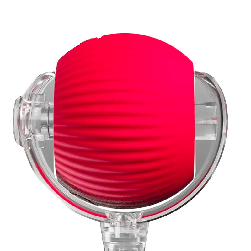 Red automatic rolling pet ball toy with LED light