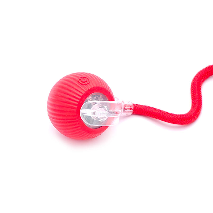Red smart pet ball toy with replaceable tail